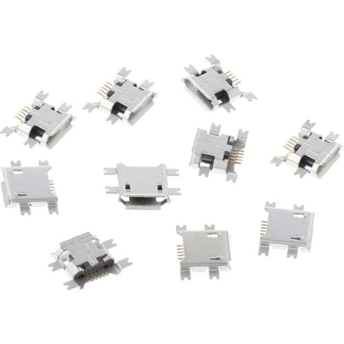 10 Pcs Micro USB Type B 5 Pin Female Socket Connector For Tablet PhoCharging