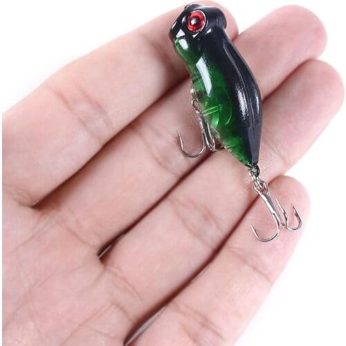 HENGJIA 1PC Popper fishing tackle 4cm 4g Fishing Lures Popper Mini Lures Bass Baits 8# Hook Fishing Bait