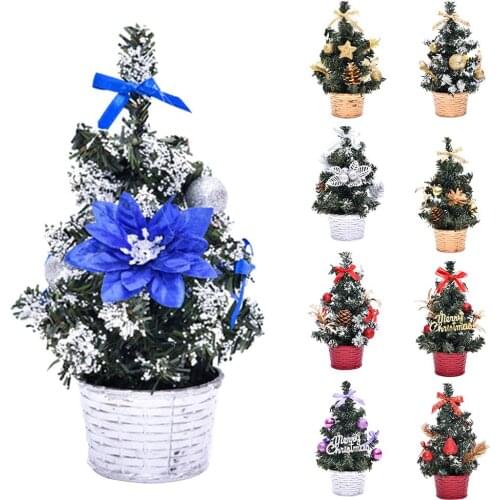Hot Mini Artificial Christmas Tree Ball Star Desktop Ornament Home Festival Decor
