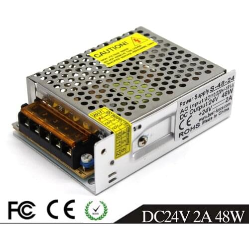 Small Volume Single Output 24V 2A 48W Switching Power Supply AC100-240V Input To DC24V SMPS for Led Strip Lamp Light CNC CCTV