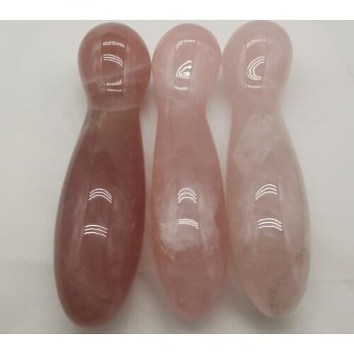Large length and width natural pink quartz crystal gemstone massage stick wand yoni wand goddess wand healing for women
