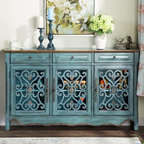 American country furniture European style entrance cabinet Mediterranean style furniture wine cabinet side cabinet side cabinet