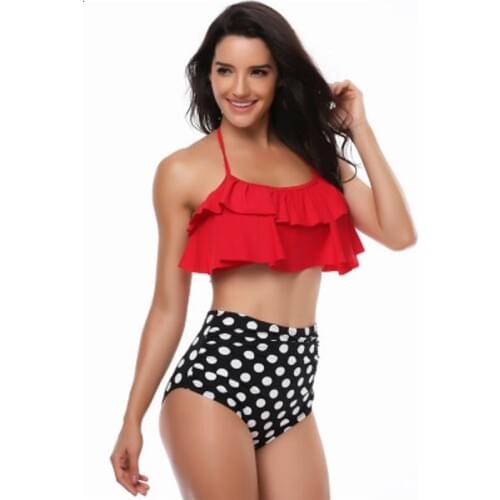 2019 New Listing Sale Red/Orange Bikini High Waist S-XL Code Underwire Women Sexy Summer Swimsuit Female High Cut Bikini Suits