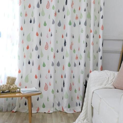 New Curtain Concise Modern Ins Nordic Raindrop Velvet Linen Curtain Living Room Bedroom Balcony Shade Cloth