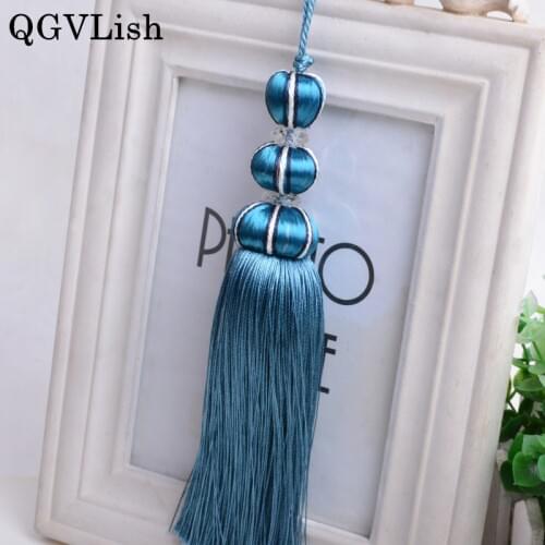 QGVLish 2Pcs Cord Small Curtian Tassel Fringe Curtain Accessories DIY Pillow Valance Stage Sofa Key Tassels Tie Backs Home Decor