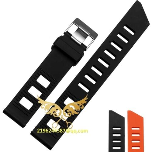 2016 watches men High quality Black Orange rubber strap 20MM Watchband watch clock, watchbands mens watch strap