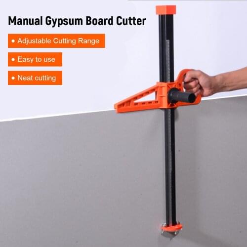 Gypsum Board Cutter Manual Precision Cutting Tool for Drywall Hand Push with Double Hnadle and 4 Bearings 20-600mm Cutting Range
