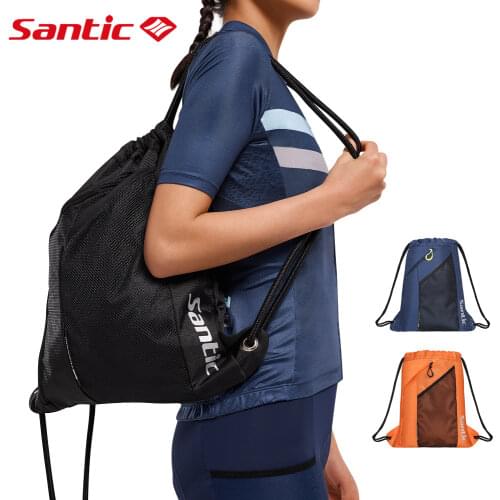 Santic Bicycle Bag Cycling Backpack Breathable 15L Ultralight Bike Bag Climbing Reflective Backpack W9P055