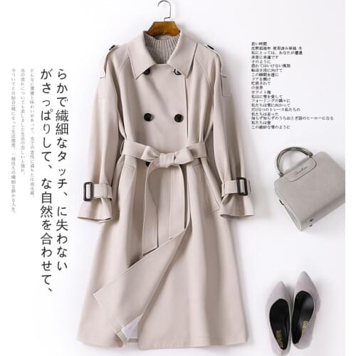 2019 New Spring Women Trench coat Fashion Double Breasted High quality Long Coats Casual Autumn Windbreaker Outerwear Tops R870