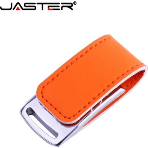 JASTER Hi-Speed USB Flash Memory Metal Leather Keychainusb2.0 4GB 8GB 16GB 32GB 64GB Creative Leather Memory Stick Free Shipping