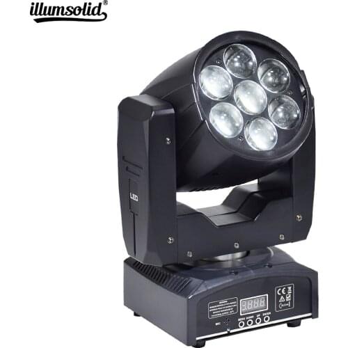High Quality Zoom Led Mini Beam Wash Moving Head Light 7x12W 4in1 RGBW Quad Professional DJ Disco DMX Stage Lights