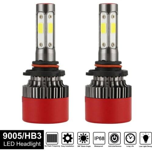 X7 LED Headlight Bulbs 4-sides COB Car Lights 9005 Beam Angle: 360 Degree Material: Aviation Aluminum Motorcycle Accessories