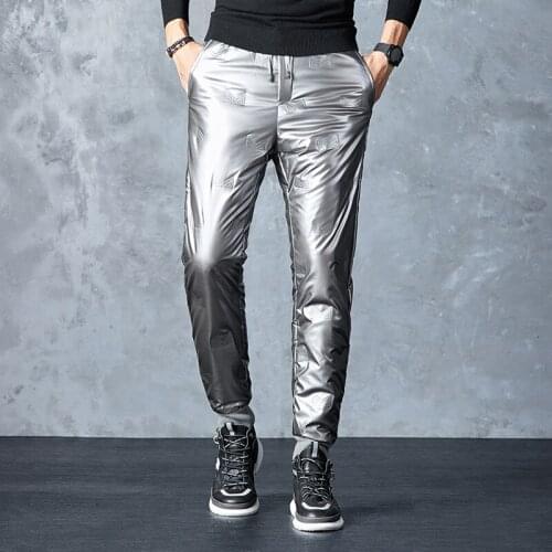 Winter Warm Thickened White Duck Pants MenS Korean Youth Outdoor Bright Face Wind Proof And Waterproof Down Trousers