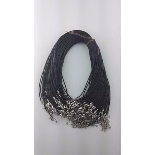 10 Pcs/lot Real Leather Chains Necklace String Charms Findings String Cord 2 mm Wire jewelry findings