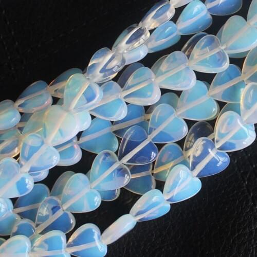 12mm White Opal Heart Shape Loose Beads 14",DIY Jewelry Making ! wholesale for all items