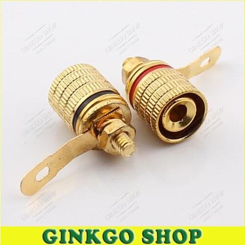 20pcs/lot Gold-plated Audio Terminal Block Audio terminals Connector Budweiser panel Terminal Block