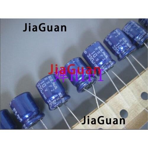 20PCS NEW ELNA RBP2 10V330UF 10X12.5MM blue robe 330UF 10V audio electrolytic capacitor R2B 330uF/10V BP 10v 330uf