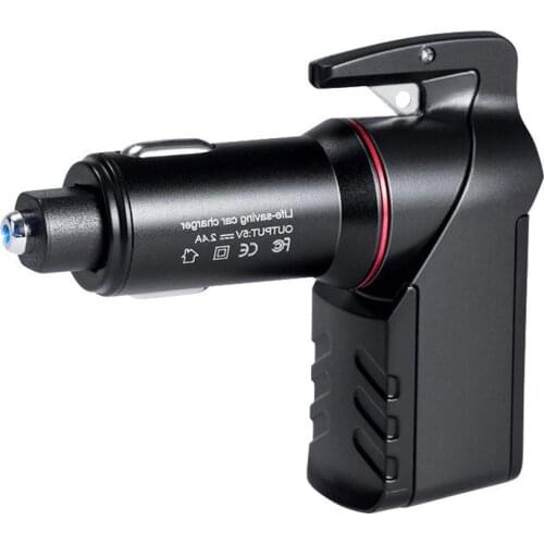 3 In 1 Car Emergency Escape Tool Window Braker Safety Hammer Seat Belt Cutter USB Chager Life-saving Hammer Self-rescue Device