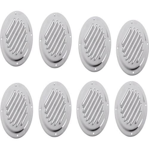 8pcs Stainless Steel Round Louvered Air Vent for Marine Boat RV Yacht