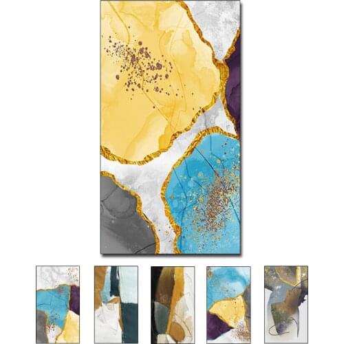 Abstract Colorful Latest Design Gold Foil Oil Painting Artwork Pieces Modern Home Wall Decoration Canvas Wall Art And Craft