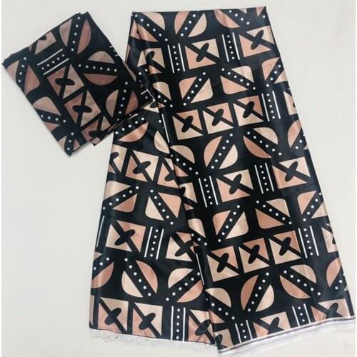 African wax ribbon silk wax ankara 2021 satin fabric 4 yards audel/modell cotton fabric for dress +2 yards chiffon XM090901