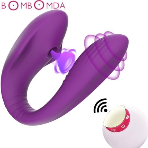 Wireless Vibrator Adult Toys For Couples USB Rechargeable Dildo G Spot U Silicone Stimulator Double Vibrators Sex Toy For Woman