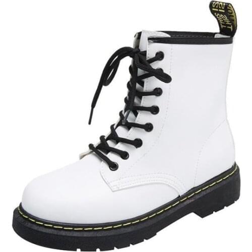 Martin Boots Women Lace-up Ankle Boots Spring/Autumn Fashion Single Boots Platform Shoes Woman Black Short Boots Botas Mujer