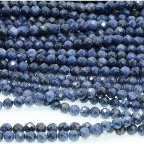 Natural Simple Quality Sapphire Faceted Round Beads 3.3mm - Place of Origin Myanmar