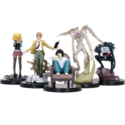 5pcs/set Death Note Yagami Light Killer MisaMisa L Ryuuku Rem PVC Action Figure Collectible Model Toy