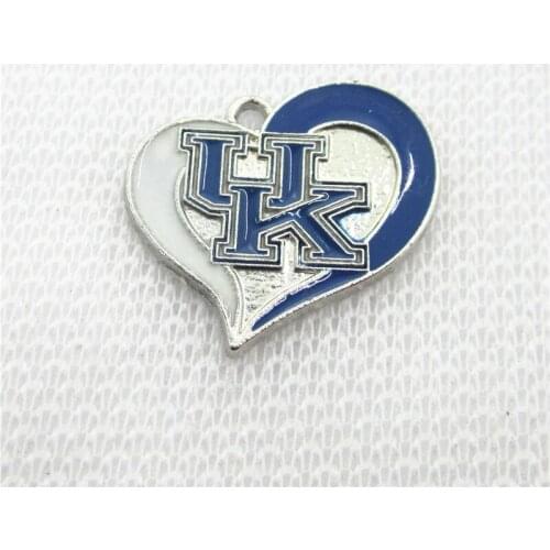 Enamel American 12pcs heart sport Dangle charm Hanging Charm DIY Necklace Jewelry Accessories Charms