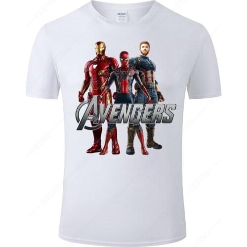 The Avengers T Shirt Men Harajuku Iron Man Captain America Summer Cotton T-shirt Fashion Male Tops Cool Tee Homme Clothing J95