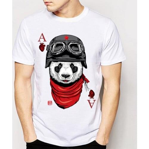Heart Ace Poker T shirt 2020 Pop New Summer Fashion Men t shirts Funny Panda Print T-Shirt Hip Hop Boy Cool Tee shirt Man Tops