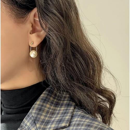 G22 Amorita Boutique Trendy Chain Pearl Pendant Earring Dangle Earrings For Women Girl Weddidng Gift