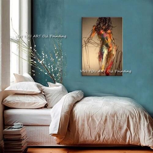 Handmade Graffiti Sexy Nude Women Body Oil Painting Abstract Canvas Poster Wall Picture Artwork Home Decoration For Living Room