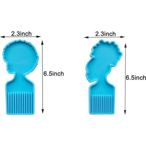 DIY Epoxy Resin Human Head Shape Comb Haircut Mold Crafts Desktop Ornaments Decorative Comb Haircut Silicone Mold