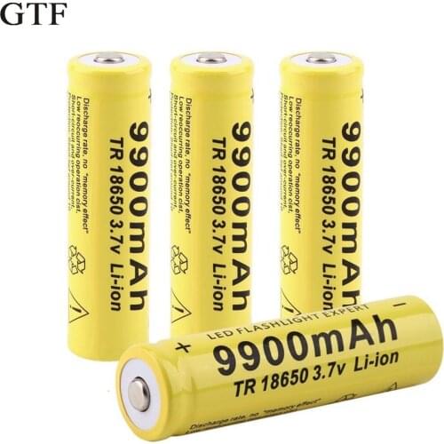 GTF 18650 Battery 3.7V 9900mAh Rechargeable Li-ion Battery For Led Flashlight Torch Cell 18650 Batteries drop shipping
