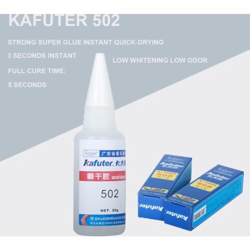 Kafuter K-502 Strong Super Glue Instant Quick-Drying Cyanoacrylate Adhesive 3 Seconds Instant Glue Low Odor Metal And Plastic