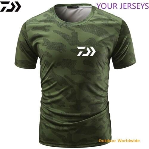Summer Daiwa Clothing For Fishing Camouflage Outdoor Tshirt Breathable Letter Short Sleeve Top Sport Quality Tee Pesca DAIWA