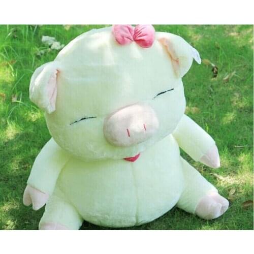 Lovely plush big pig doll cute smile pig toy sanshun pig doll gift white and pink about 60cm 0617