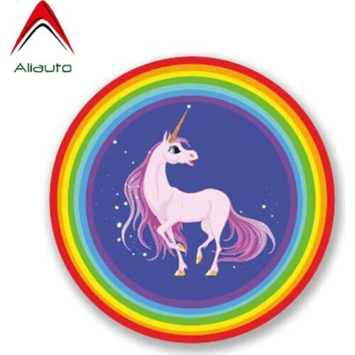 Aliauto Cartoon Car Sticker Magical Unicorn Decal Car Bumper Trunk Window Waterproof Decoration Car Styling Vinyl,13cm*13cm