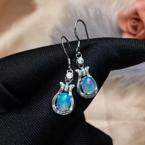 Opal Natural And Real Opal Earring 925 sterling silver Fine jewelry OpalEarring