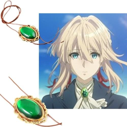 Cartoon Anime Periphery Violet Evergarden Emerald Necklace Halloween Masquerade Cosplay Prop Accessories Christmas Present