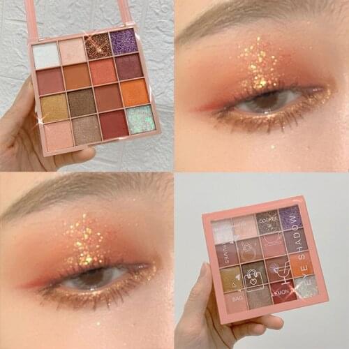 16 Color Matte Eyeshadow Palette Glitter Eye Shadow Waterproof Long Lasting Make Up Pallet Shimmer Fashion Women Beauty Eyes
