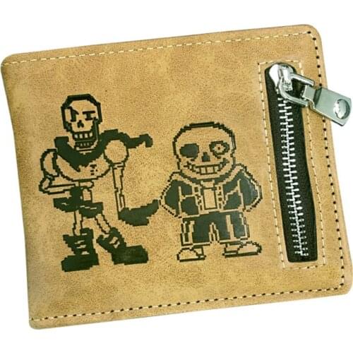 Undertale Sans Papyru Cartoon Wallets Sans Figure Bi-fold Money Purse Men Leather Pu Coin Purse Women Wallets Handbags