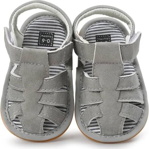 Simple and fresh summer men and women baby breathable soft rubber bottom 6-12months baby slippery baotou shoes 0-1 toddler shoes
