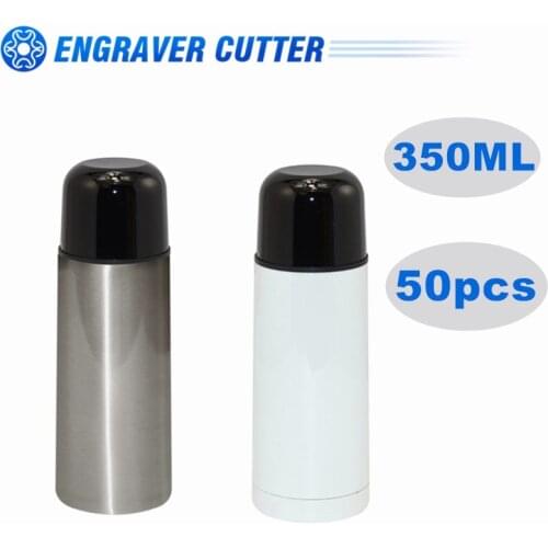 50pcs 350ml Blank White Thermos Flask Travel Mug for Sublimation Printing