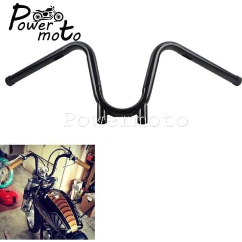 Motorcycle Black Cafe Racer 1" Handlebar 9.5" Rise 25" Width 25mm Bootlegger Bar for Harley Sportster Dyna Touring Road Glide