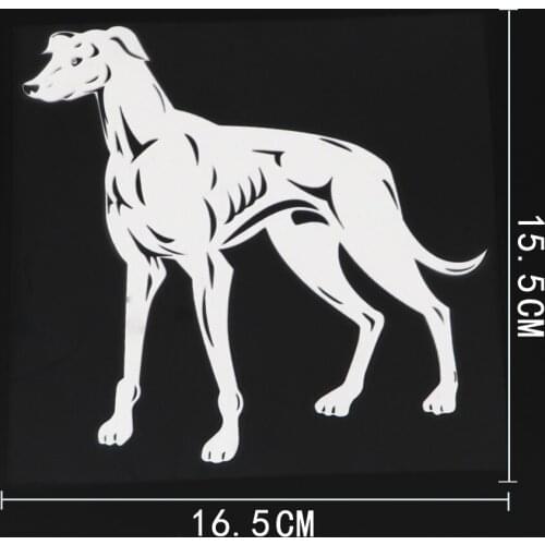 Cute dog stickers Waterproof Greyhound Racing Dog Decal Vinyl Car Sticker car truck window body suitcase laptop 16.5CMX15.5CM