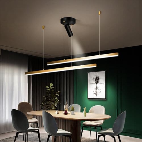 Modern Design Led Chandelierfor Living Dining Room Kitchen Gold Lustre Hanging Minimalist Indoor Suspension Lighting Fixtures