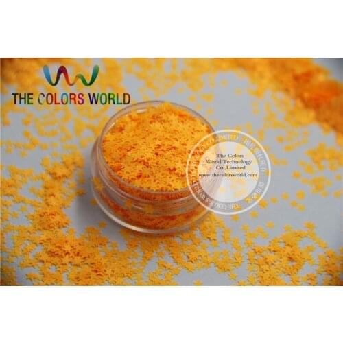 Solvent resistant Sparkles- Neon Orange Color Stars-shaped Glitter Confetti for Nail Polish and DIY decoration 1Pack =50g